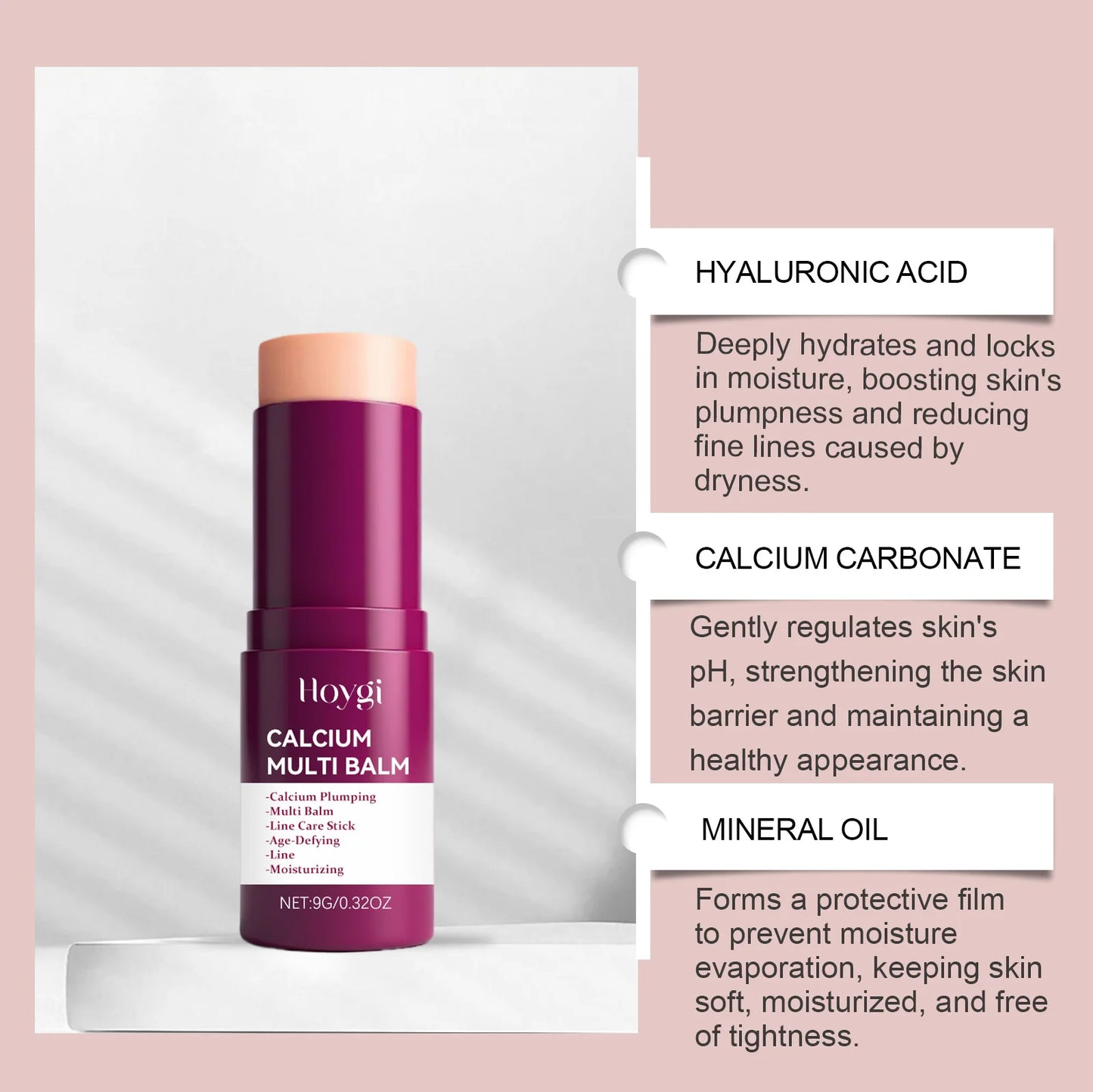 Calcium Multi Balm Firming Lightweight Hydrating Face Balm Tightening Smoothing Moisturing Stick Daily Skincare