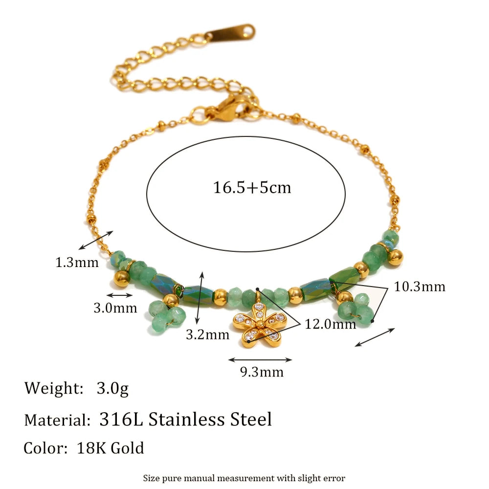 E.B.belle Stainless Steel Exaggerated OT Buckle Round Eye Pendant Bracelet 18K Gold Plated Women Girls Statement Jewelry