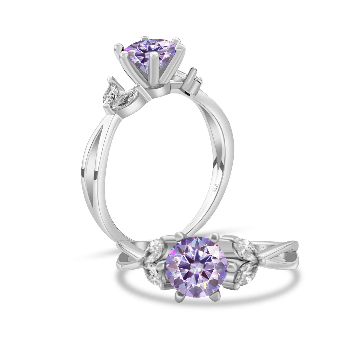 6.5MM 1CT D Color Moissanite Ring S925 Sterling Silver super Sparkling Ring Woman Man Daily Wear Engagement Wedding Rings Gift