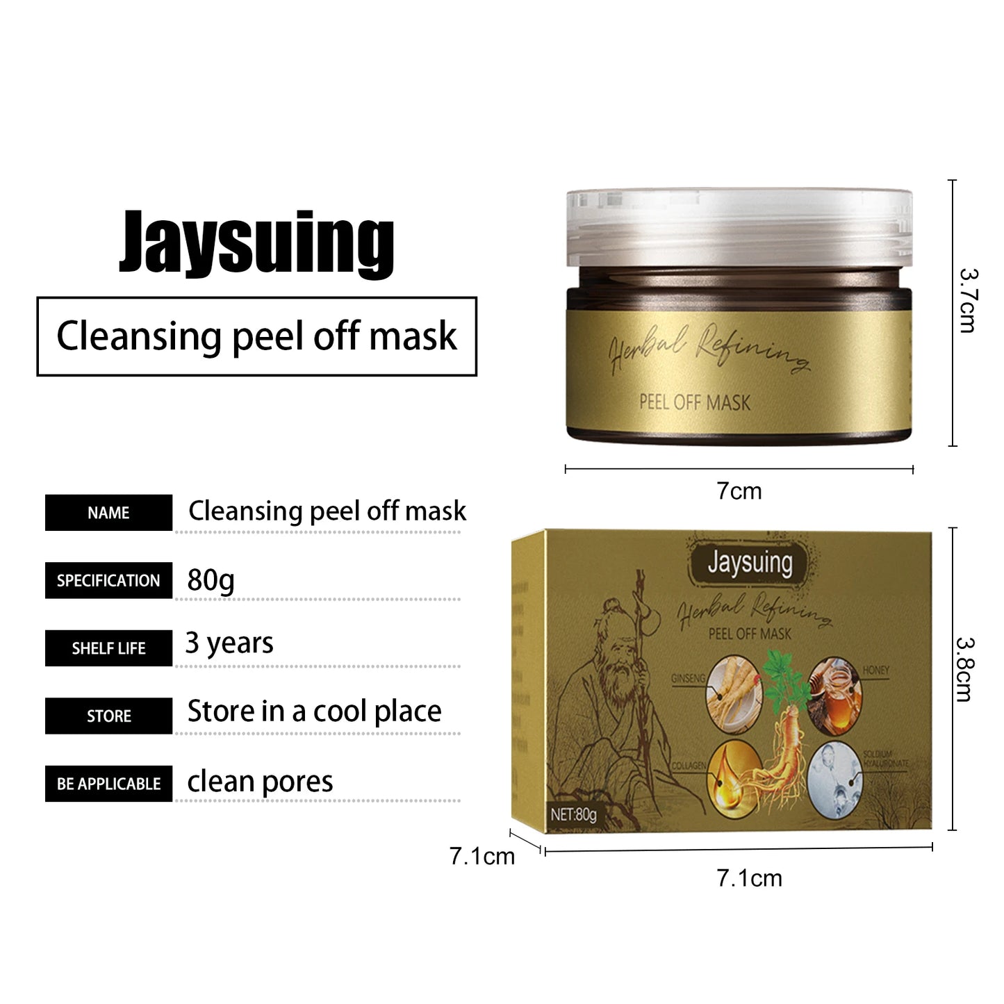 Ginseng Peel Off Mask Blackhead Removal Exfoliating Deep Cleansing Pores Shrink Skin Rejuvenation Moisturize Hydrate Facial Mask