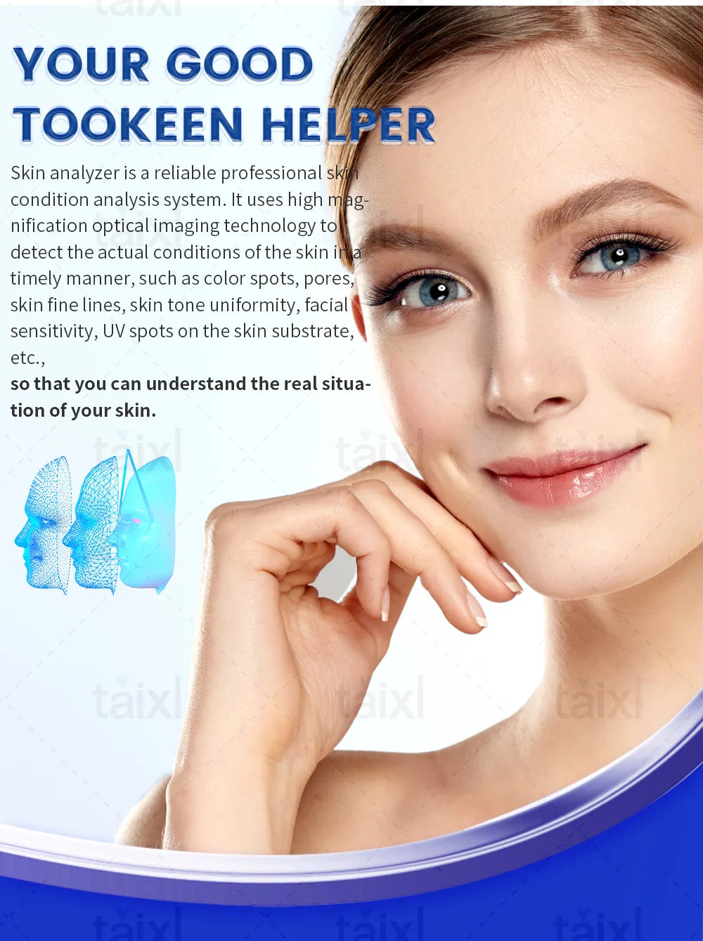 Professional 3D Facial  Camera Scanner UV Skin and Hair Analysis Measuring Machine Digital Facial Scanner Skin Analyzer