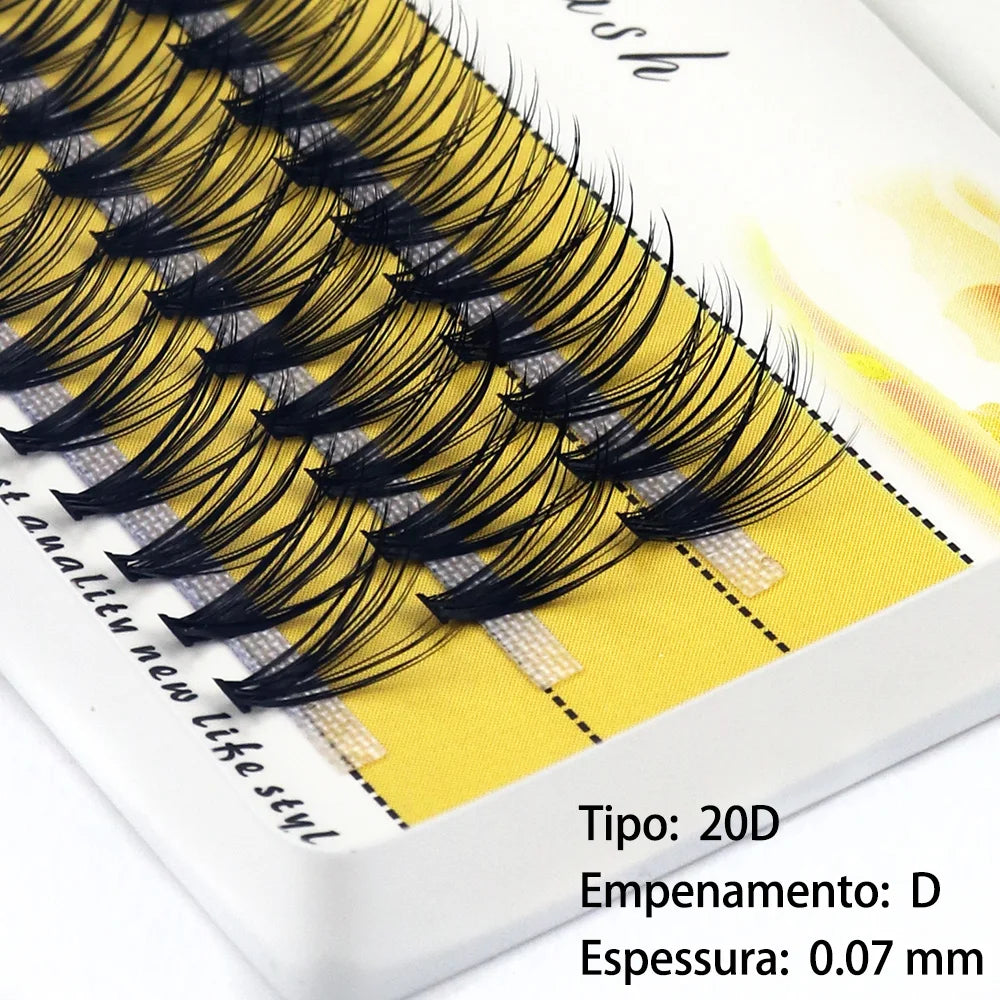 Natural Mink Eyelash Extensions, New 20D C/D/L Curl Lashes Cluster, Personal Eyelashes, Individual Lashes, Makeup Tools