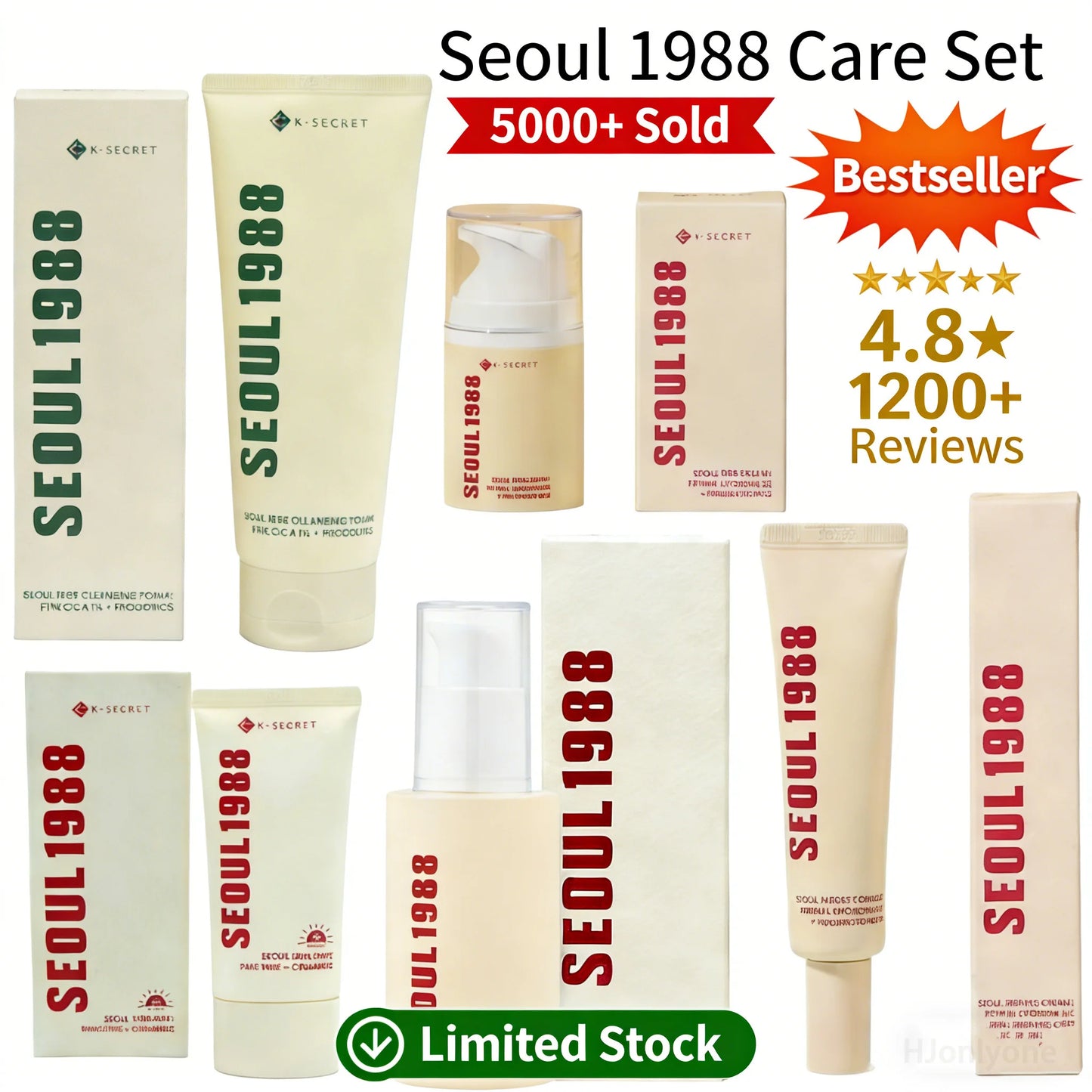 Seoul 1988 Eye Cream Face Cream Set Hydrating Firming Smoothing Reducing Fine Lines Dark Circles Lightweight Daily Skincare Comb