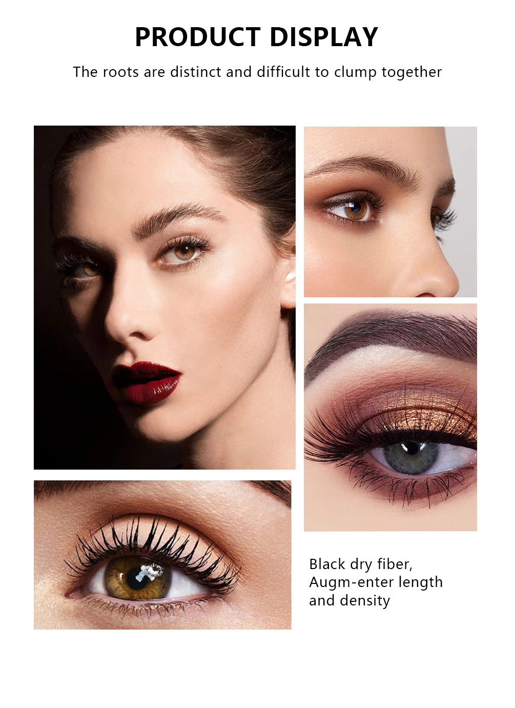 QIBEST 2 Pack Silk Fiber Eyelash Black Mascara Waterproof Lasting Eyelash Extension Thick Lift Lengthening Eyelash  Mascara