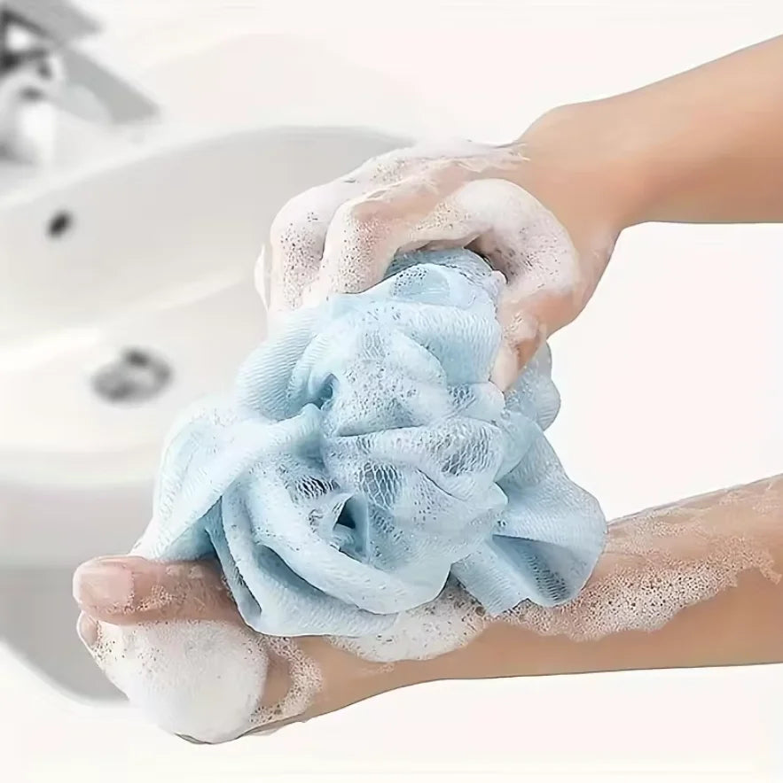 3 Colors Three-piece Bath Set, Rub Bath and Bath Artifact, Household Long Rub Back Towel, Bath Gloves, Bath Flower Set