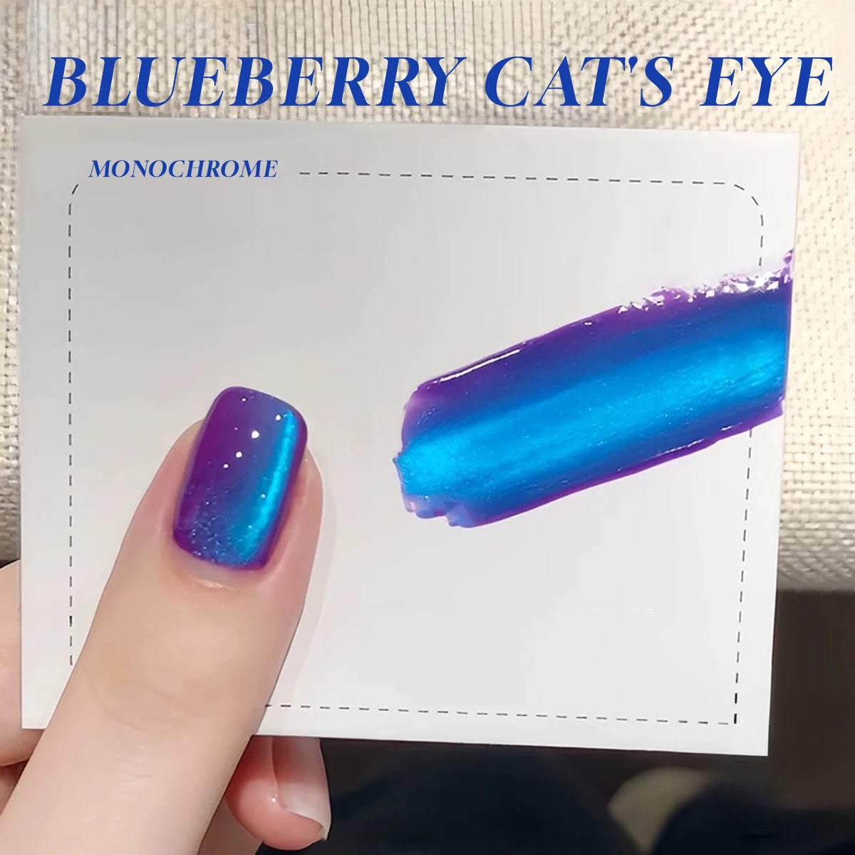 MIANEL 12ML 1-20PCS Summer Cabernet Blueberry Cat Eye Gel Nail Polish Blue Purple Glass Bead Cat Eye Nail Polish UV Light Nails