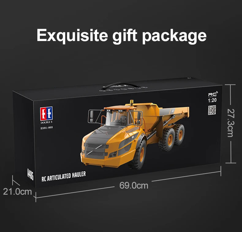Double E E591 1/20 A40G RC Car Engineering Vehicle Kids Remote Controlled Articulated Dump Truck Toys for Boys Christmas Gifts