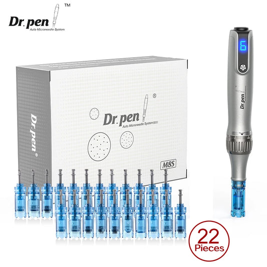 Authentic Dr pen Ultima M8S With 22 pcs Needle Pin Microneedling Pen Wireless Derma Pen Beauty Machine needle length 0.25 mm