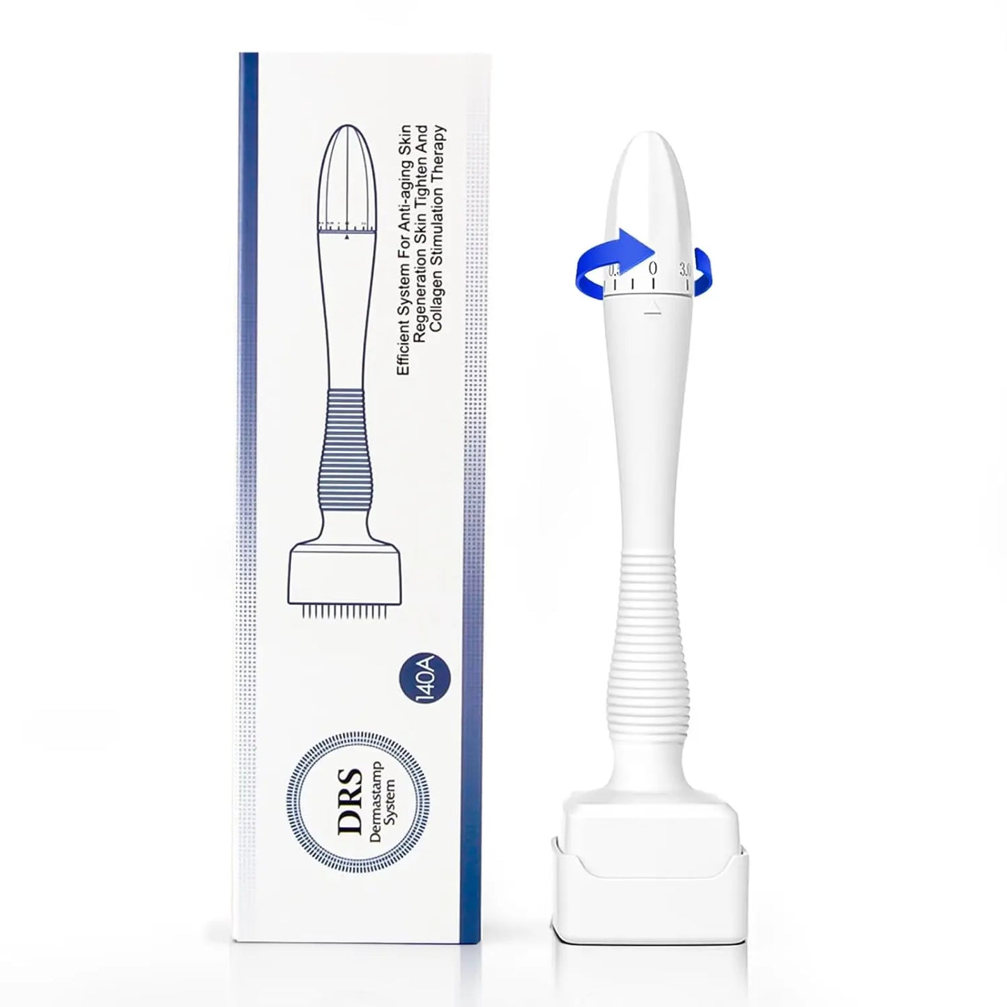 Derma Stamp Adjustable Microneedling With 140 pin Needles Face Body Care Hair Beard Growth 0.25 MM Needle length