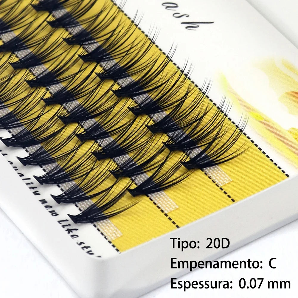 Natural Mink Eyelash Extensions, New 20D C/D/L Curl Lashes Cluster, Personal Eyelashes, Individual Lashes, Makeup Tools