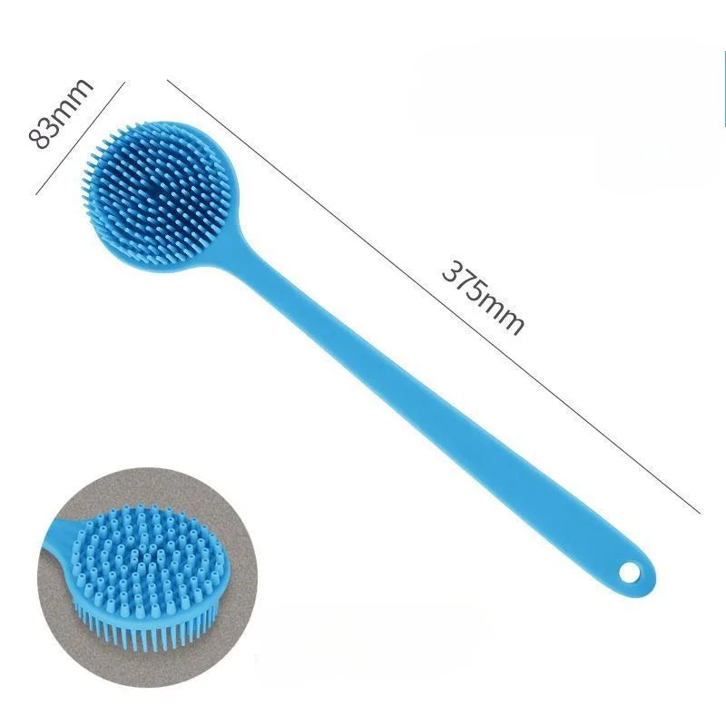 Silicone Back Scrubber Brush for Shower  Long Handle Body Deep Cleansing and Exfoliating Massage Double-Sided Soft Bristles