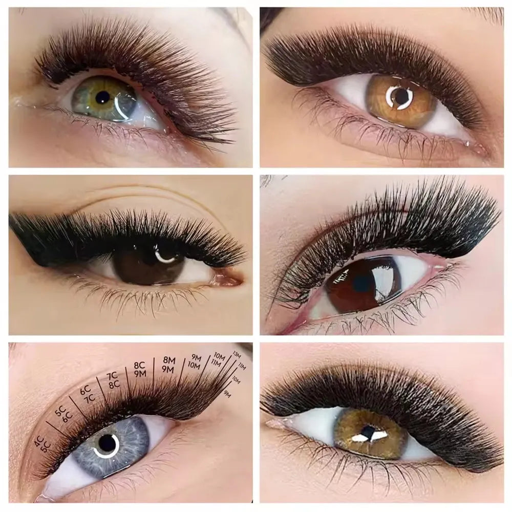 MASSCAKU L/LU(M) Curl YY 3D 4D 5D W Shape Eyelash Extension Hand Woven Soft Light Natural Lashes Premade Volume Fan Eyelashes