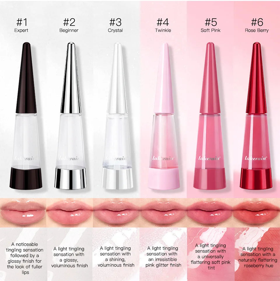 Lip Plumper Oil,Instant Plumping Clear High-Shine Gloss Hydrating Nourishing Volumizing Lip Gloss,Long-Lasting Moisture Makeup