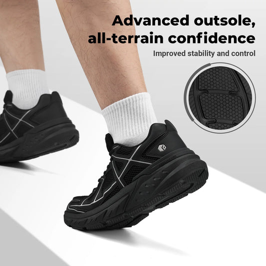 Fittington Walking Shoes Extra Wide Cushioning Casual Sneakers Wear-resisrtant Sports Hiking Shoes for Men Breathable Large Size