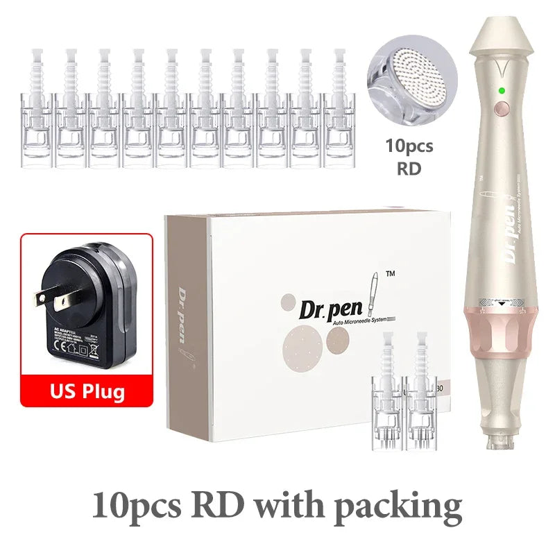 Dr.pen E30 with 12pcs Pen with Cartridges Nano Wireless Skin Care Kit Skin 0.25mm Needle Pen Skin Rejuvenation Machine