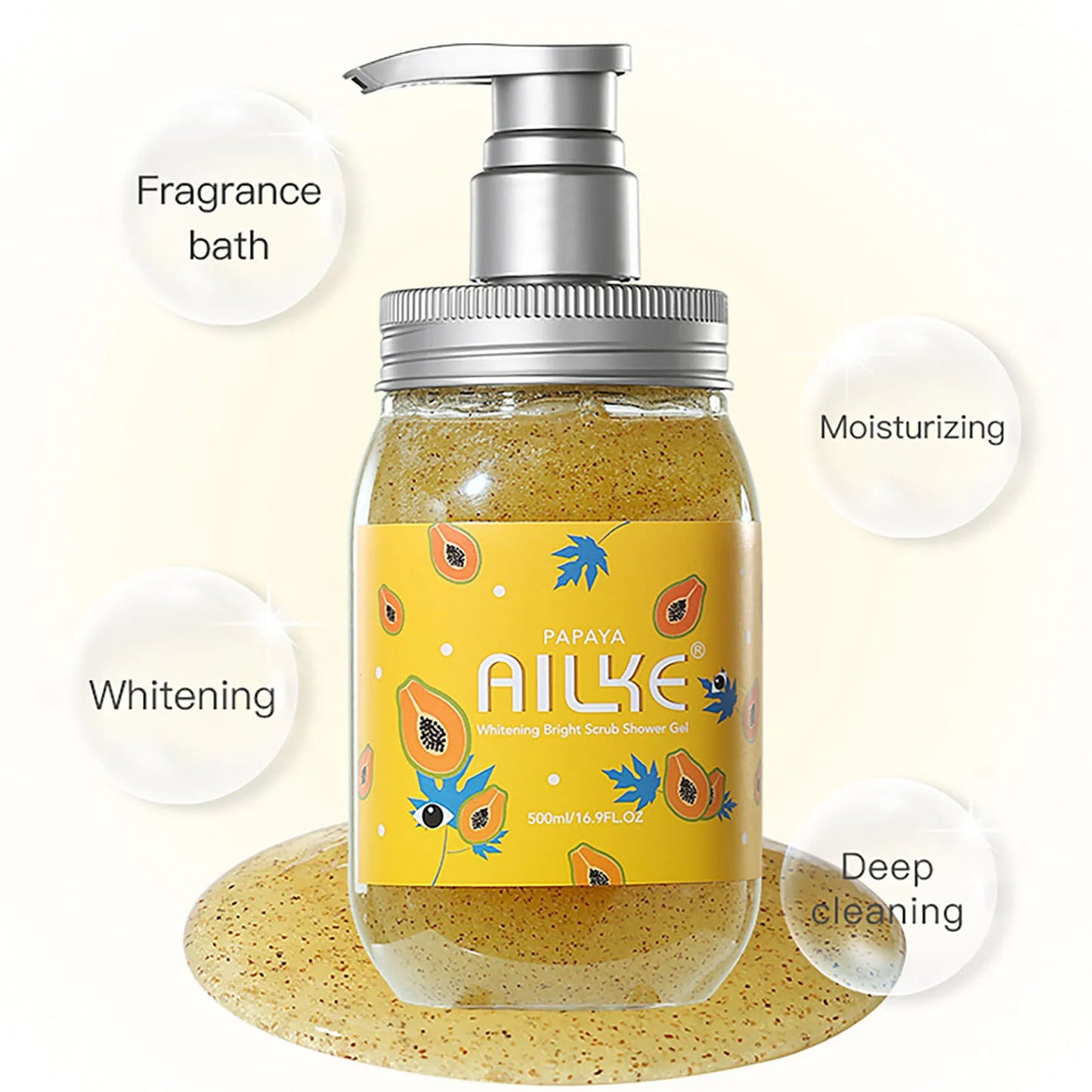 AILKE Bath foam female Whitening brightening  Scrub fragrant   body wash skin care lotion  Exfoliating Shampoo shower Gel spa
