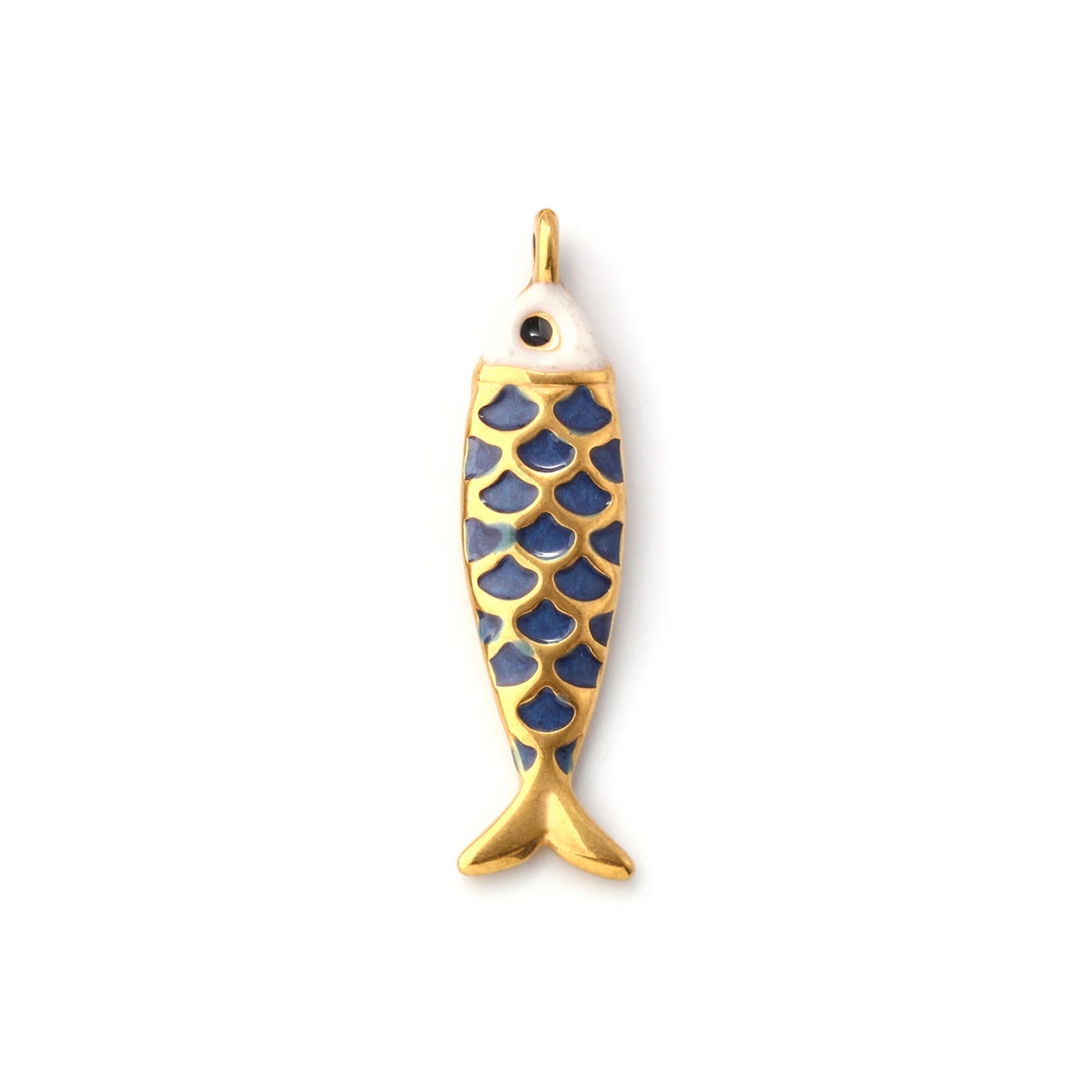 1pc Stainless Steel Charms Gold Color Ocean Fish Animal Pearlized Multicolor Enamel Pendant DIY Women Necklace Jewelry Findings