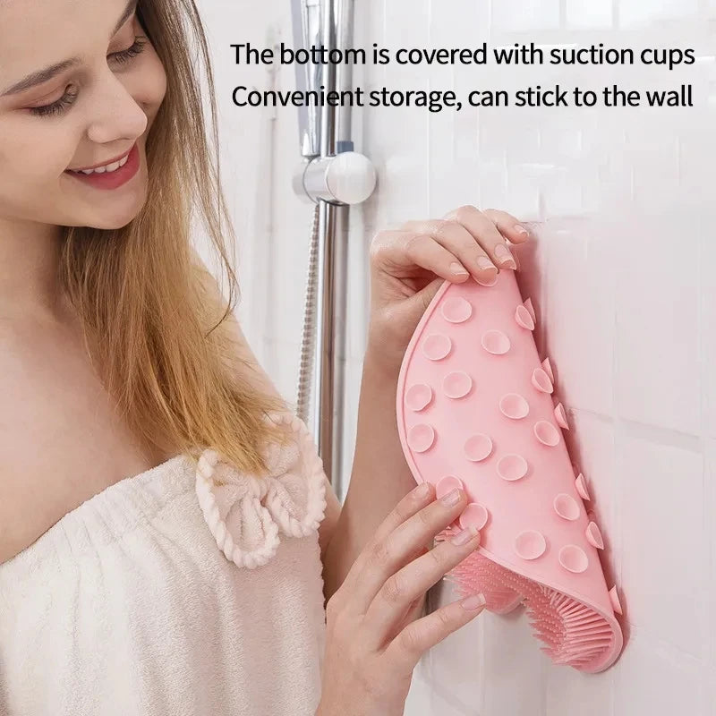 Exfoliating shower massage foot pad, silicone anti-slip bath mat, back massage brush, body cleaning products, single product