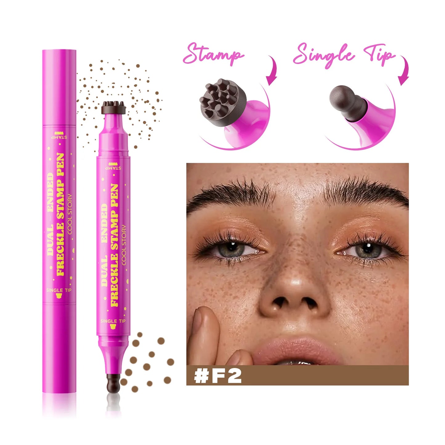 Double Eyeliner Freckles Pen All-in-One Natural Waterproof Lasting Seal Spot Pen Natural Simulation Concealer Pen Makeup Tools