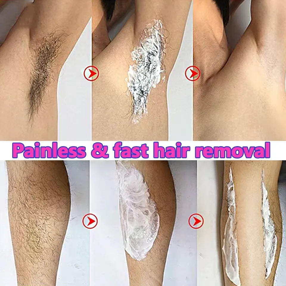 Painless Hair Removal Creams Fast Gentle Removal Skin Care Whitening Clear Lip Hair Underarm Depilation Cream Women Men Beauty