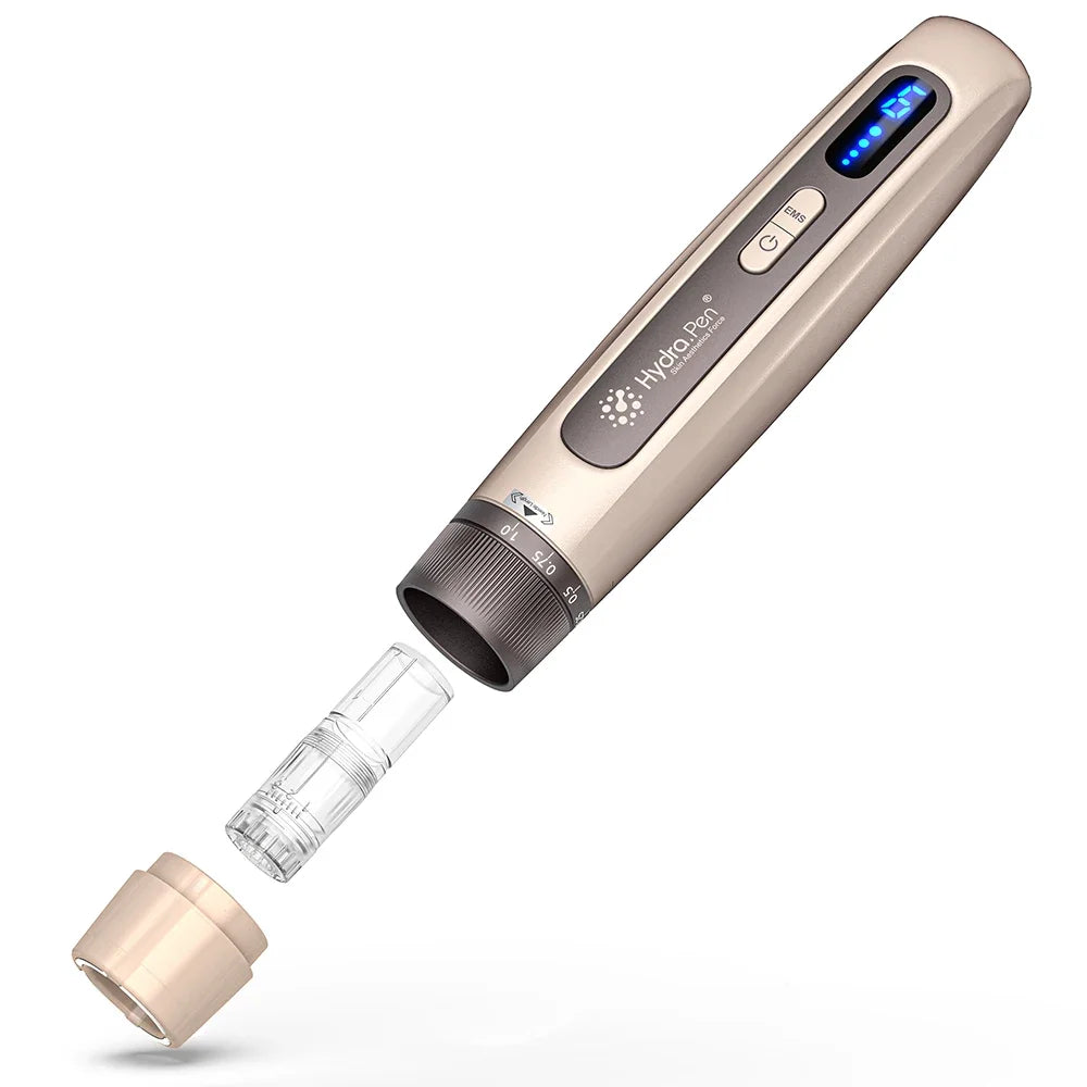 Latest 2 in 1 Microneedling Beauty Instrument Wireless Derma Pen H5 4 Pole EMS Microcurrent Skin Care 0.2MM
