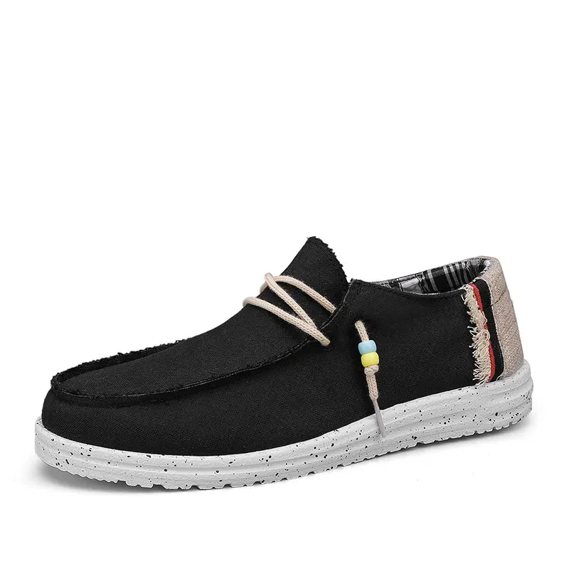 Spring Summer Blue Men's Casual Boat Shoes Lightweight Slip-on Driving Shoes Men Low-cut Breathable Canvas Men Shoes Loafers