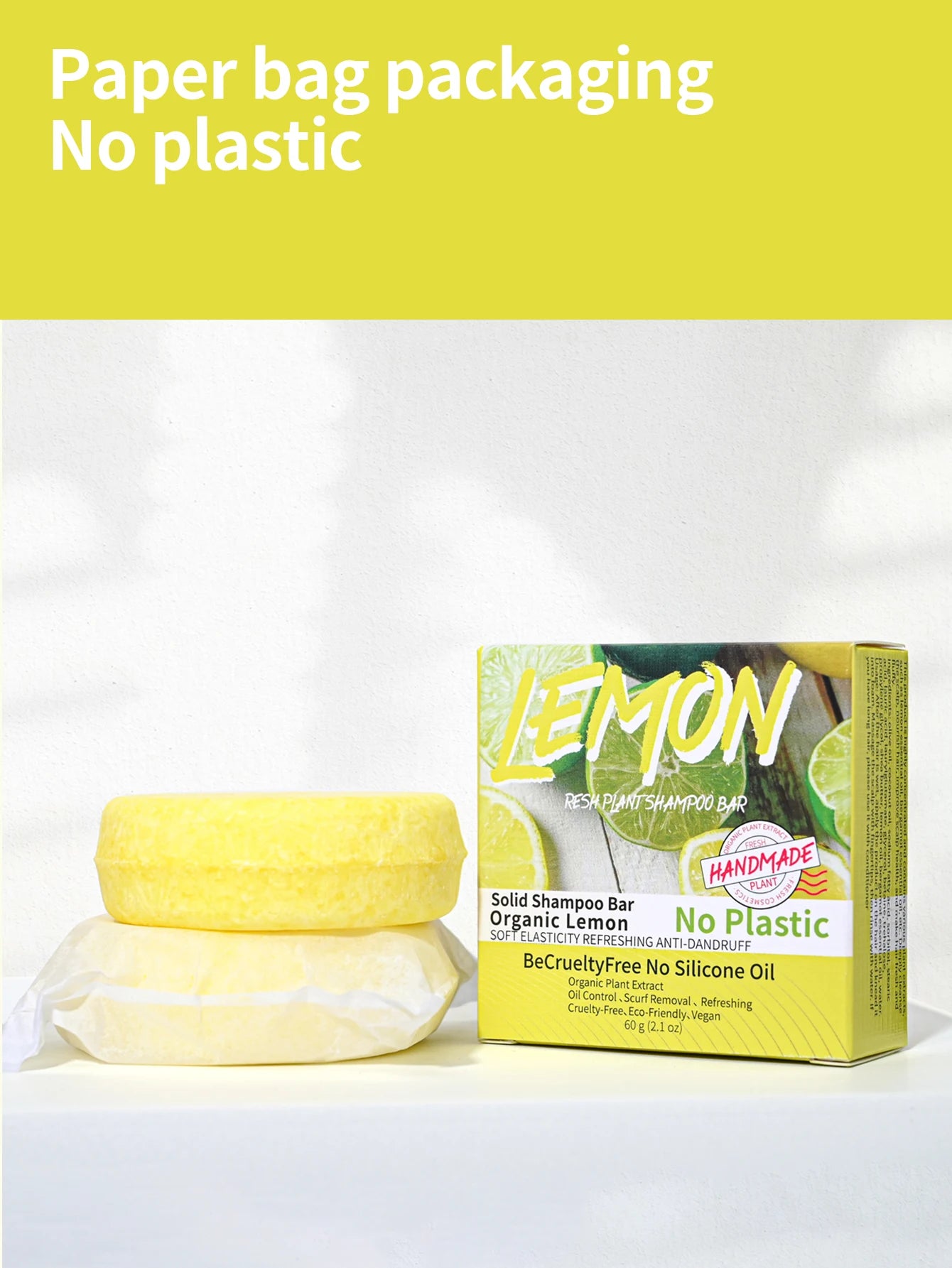 Fresh Lemon Essential Oil Soap For Hair Washing Handmade Soap For Oil Control Dandruff Removal Smooth Hair Natural Organic