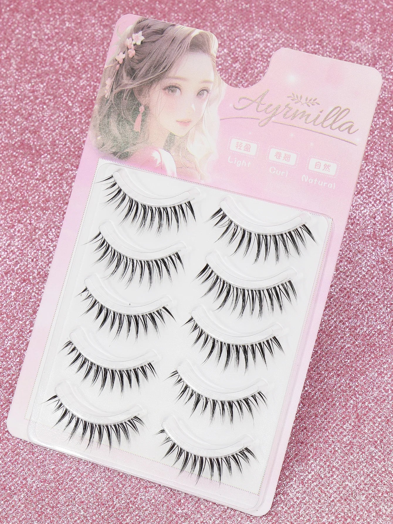 5 Pairs natural Lashes Faux Mink Eyelashes Winged End Eye Elongated Eyelashes Natural long full false lashes Makeup