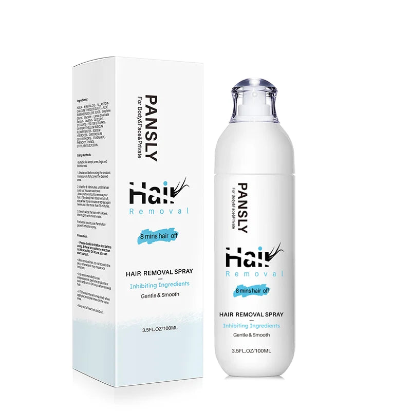 100ML Hair Removal Spray Hair Growth Inhibitor Spray Painless Hair Reduction Permanently Inhibits Hair Growth Skin Silky Smooth