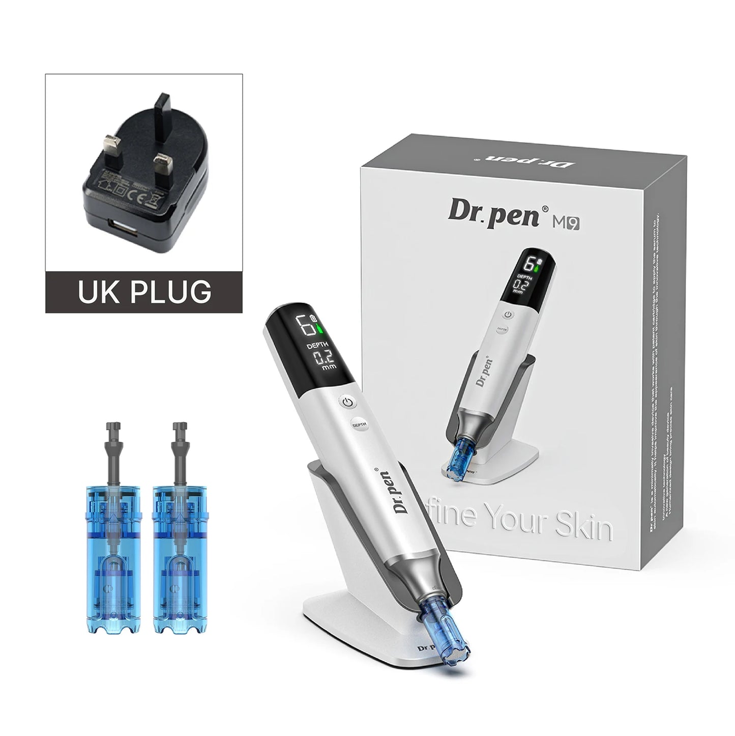 Professional Dr.pen M9 Microneedle Device With Hello Face M300 LED Mask Beauty machine Needle length 0.25 mm