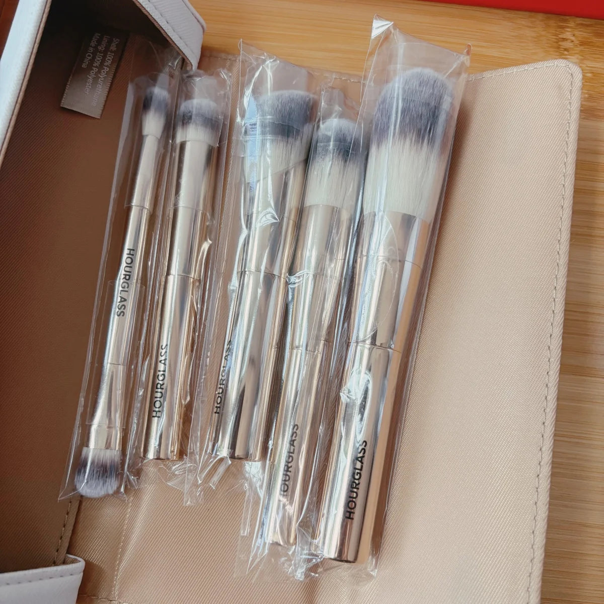 Face and Eye Travel Brush Set Gold High Quality Synthetic Hair Makeup Brushes Set with Pouch Box