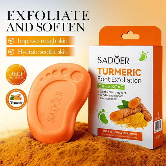 Turmeric Foot Soap, Deep Exfoliating Soap, Cleanses, Brightens, Smoothes, Moisturizes Skin, Gentle And Delicate, Fresh Scent