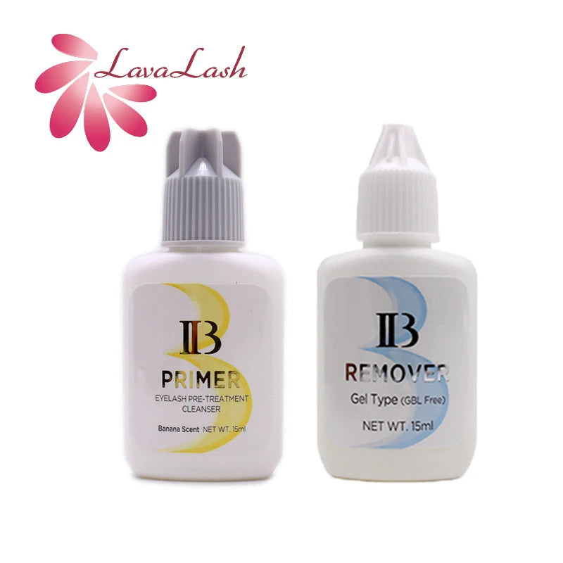 2bottles/set IB Eyelash Extension Glue Primer Premium Gel Remover Professinal Clear Eyelashes Super Bonder Adhesive Hardener