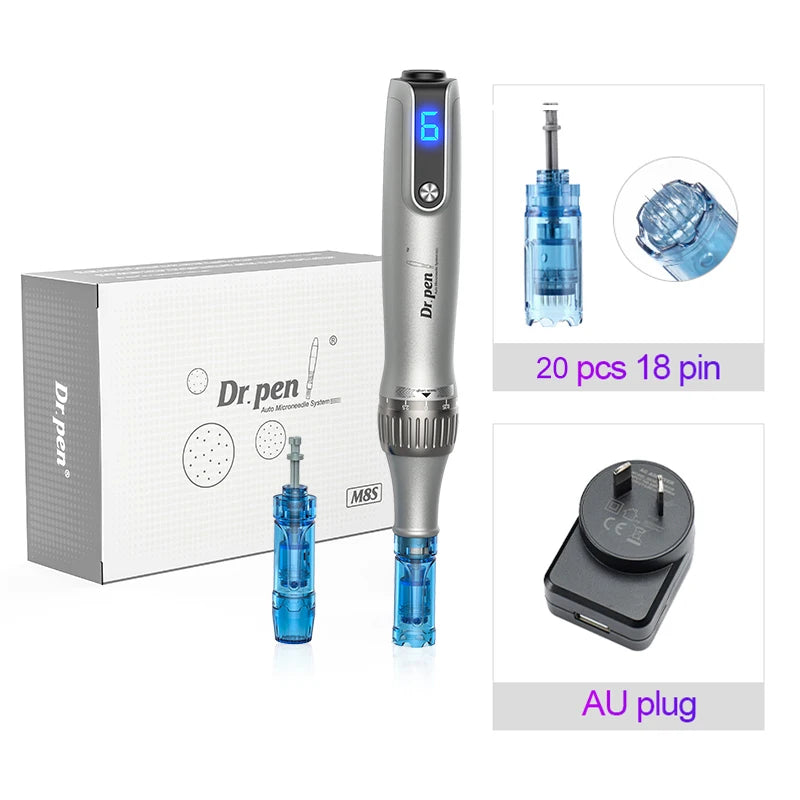 Authentic Dr pen Ultima M8S With 22 pcs Needle Pin Microneedling Pen Wireless Derma Pen Beauty Machine needle length 0.25 mm