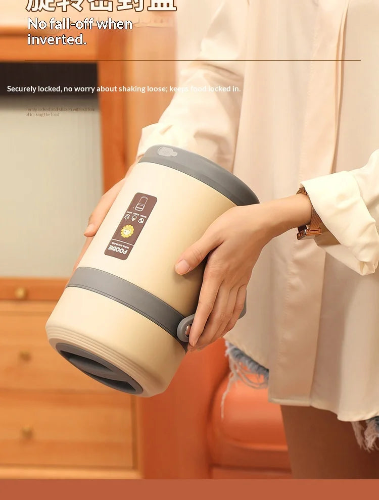 304 Stainless Steel Electric Lunch Box for Office Workers Large Capacity USB Heated Portable Multi-Layer Insulated Bento Bucket