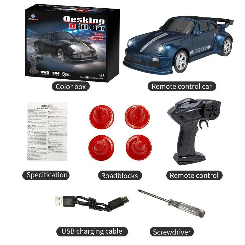 New Kf20 1: 64 Drift Rc Car Four Wheel Remote Control Car Racing Car Full Share Desktop Competition Toys Boys Perfect Gifts