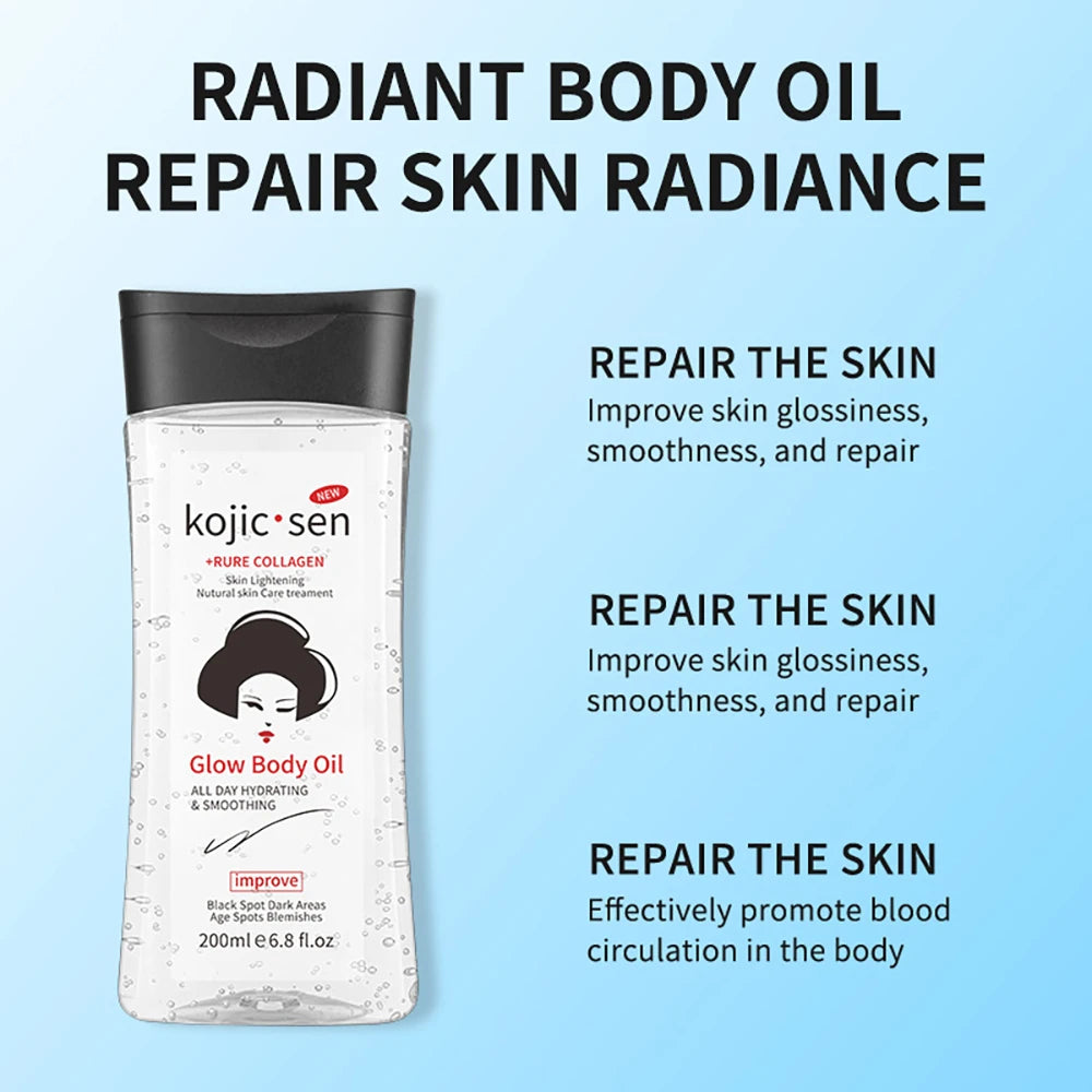 Kojic Acid Body Massage Essential Oil Nourishes Skin Foreign Trade Full Body SPA Cocoa Butter Scraping Moisturizing Body Gel Oil