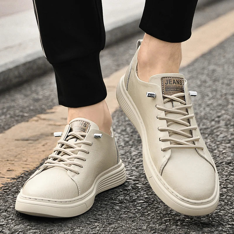 Genuine Leather Men's Shoes Fashion Outdoor Skateboard Sneakers High Quality Casual shoes for Men Sport Shoes Tennis Masculino