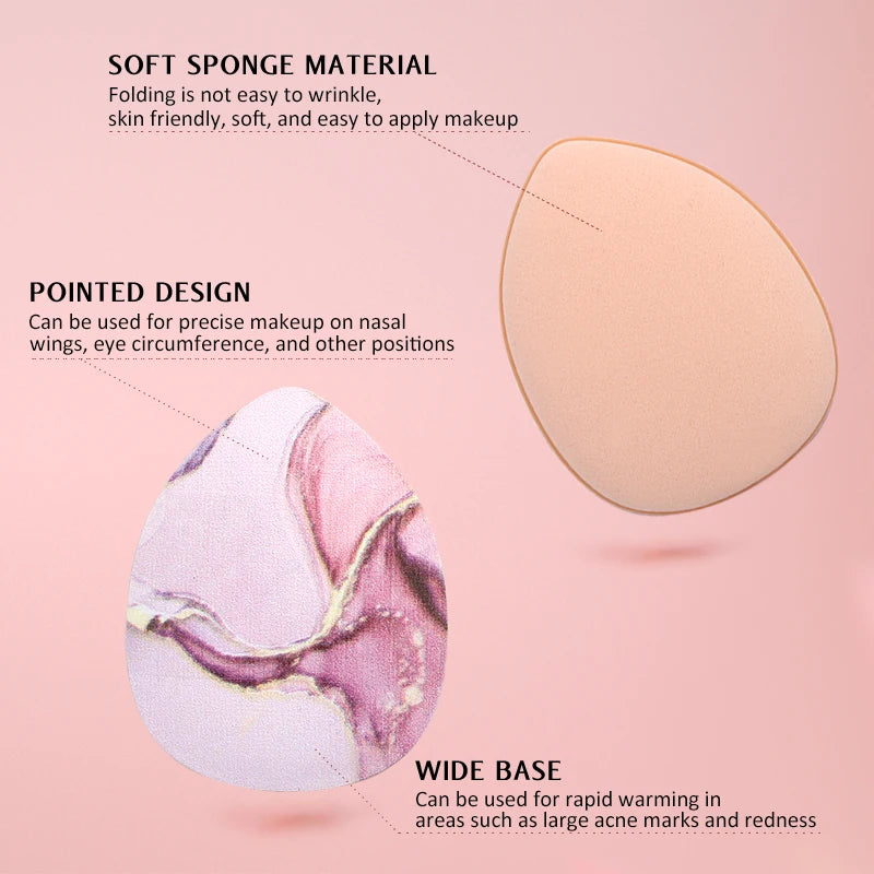 20Pcs Mini Finger Puff Makeup Sponge Set Air Cushion Cosmetic Puffs Wet & Dry BB Cream Applicator Concealer Foundation Puff