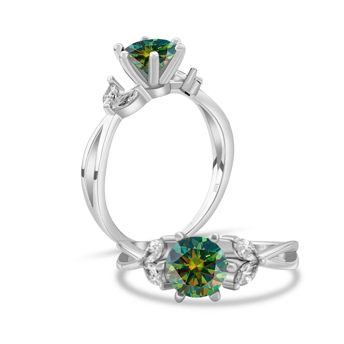6.5MM 1CT D Color Moissanite Ring S925 Sterling Silver super Sparkling Ring Woman Man Daily Wear Engagement Wedding Rings Gift