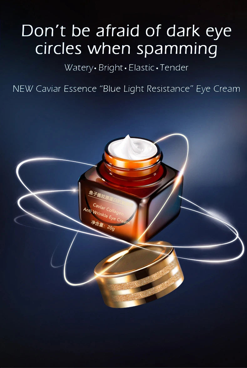 Moisturizing Face Serum and Cream Brighten Firming Anti-wrinkle Collagen Pre-Essence Caviar Eye Cream Dark Circle Eyebag Remover