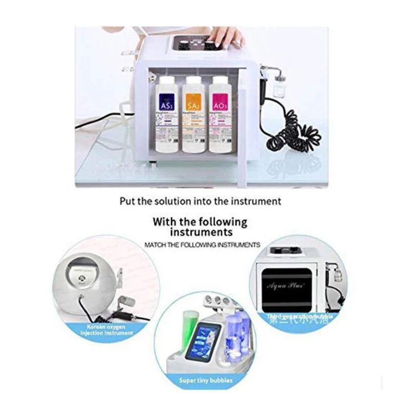 Facial Skincare Face Serum Hydro Aqua Peel Solution 400ml Kit of 3 Serums AS1 SA2 AO3 For Facial Machine Skin Deep Cleaning