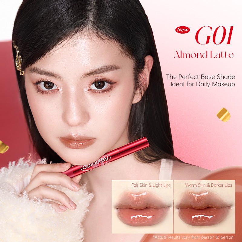 Colorkey 「Lucky Snake Series」 Dewy Shine Lip Glaze Hydrating Glossy Plump Lips High-Shine Lip Makeup 2.7g Lip Beauty Makeup