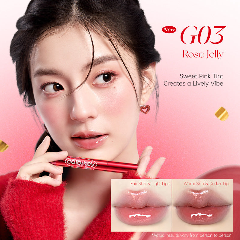 Colorkey 「Lucky Snake Series」 Dewy Shine Lip Glaze Hydrating Glossy Plump Lips High-Shine Lip Makeup 2.7g Lip Beauty Makeup