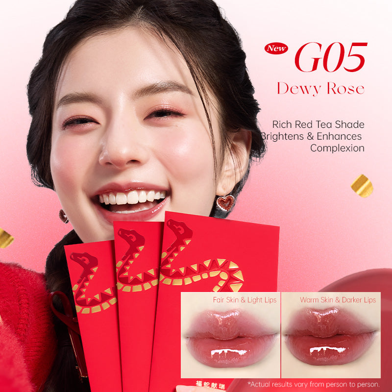 Colorkey 「Lucky Snake Series」 Dewy Shine Lip Glaze Hydrating Glossy Plump Lips High-Shine Lip Makeup 2.7g Lip Beauty Makeup